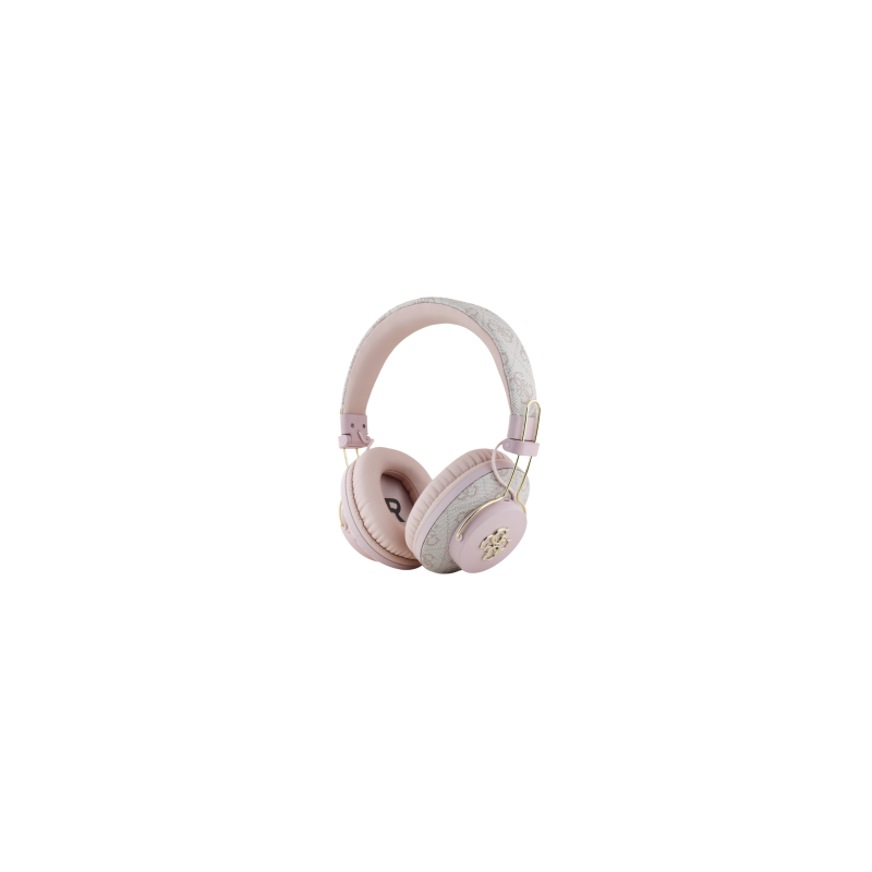 Casque PU sans Fil Bluetooth ENC avec Logo 4G Métal GUESS GUBHS72P4FC4MP - Rose