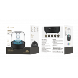Enceinte Bluetooth Portable compatible USB, carte TF microSD, AUX, radio FM, lumière RVB - Devia Smart series - Crystal
