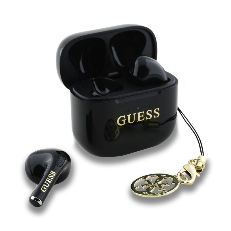 Guess Guess : Écouteurs Bluetooth logo charm TWS - Noir