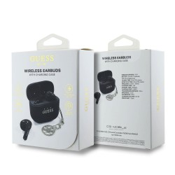 Guess Guess : Écouteurs Bluetooth logo charm TWS - Noir