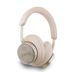 Guess GUESS : Casque bluetooth en Cuir PU 4G classic logo ENC -Rose