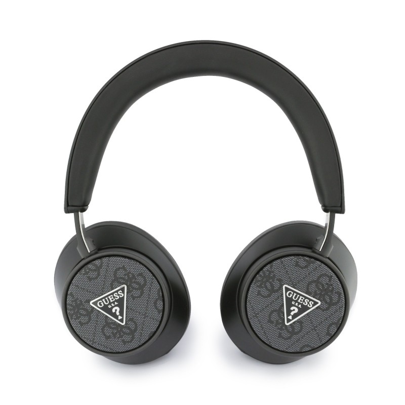 Guess GUESS : Casque bluetooth avec logo triangulaire en cuir PU 4G ENC - Noir