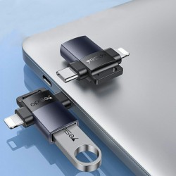 Yesido GS35 : Adaptateur lightning / USB-C vers USB-A OTG - Gris