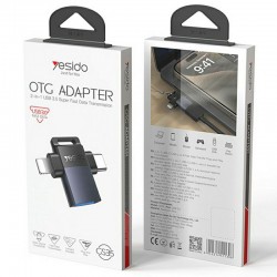 Yesido GS35 : Adaptateur lightning / USB-C vers USB-A OTG - Gris