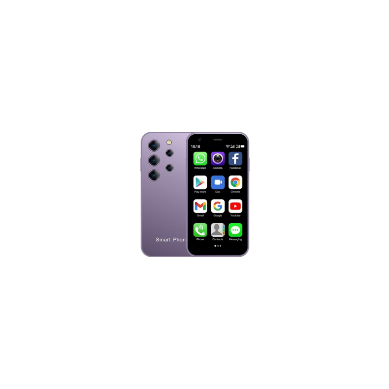 Mini Smartphone Android S25 - 3G, 2 Go/16 Go, Écran 3.0" - Violet - Neuf