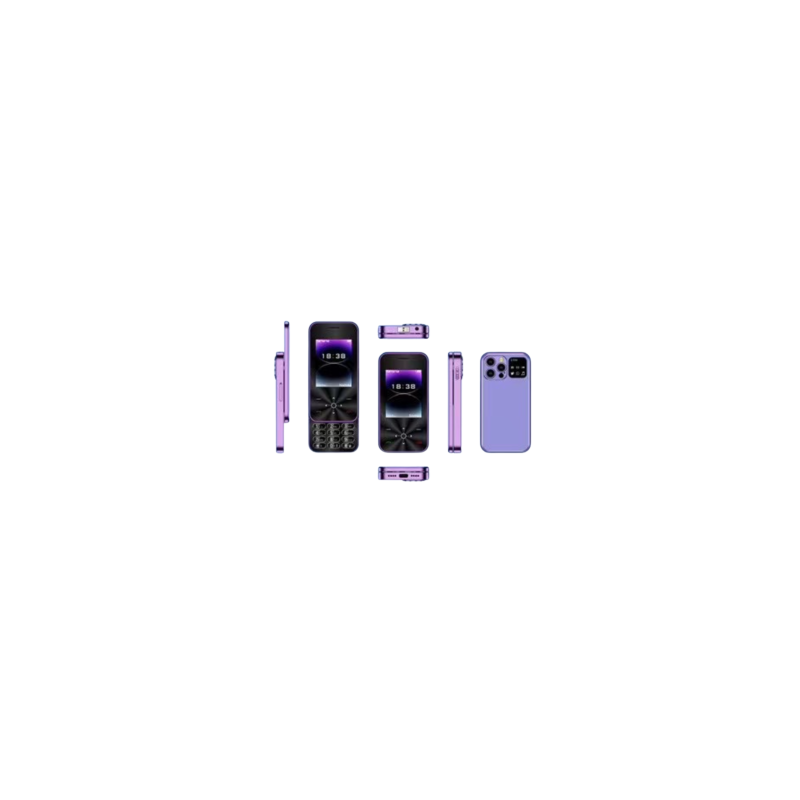 Mini Telephone Portable i18 Pro Dual Nano SIM 2+16Go 2.4‘’ Violet