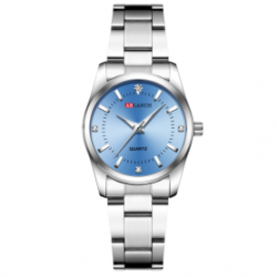 Montre à Quartz Étanche pour Femmes Lazada Bracelet en Acier Inoxydable - Bleu