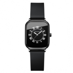 Montre à Quartz Étanche pour femmes Bracelet en silicone 2392-YH Aiguilles Argent