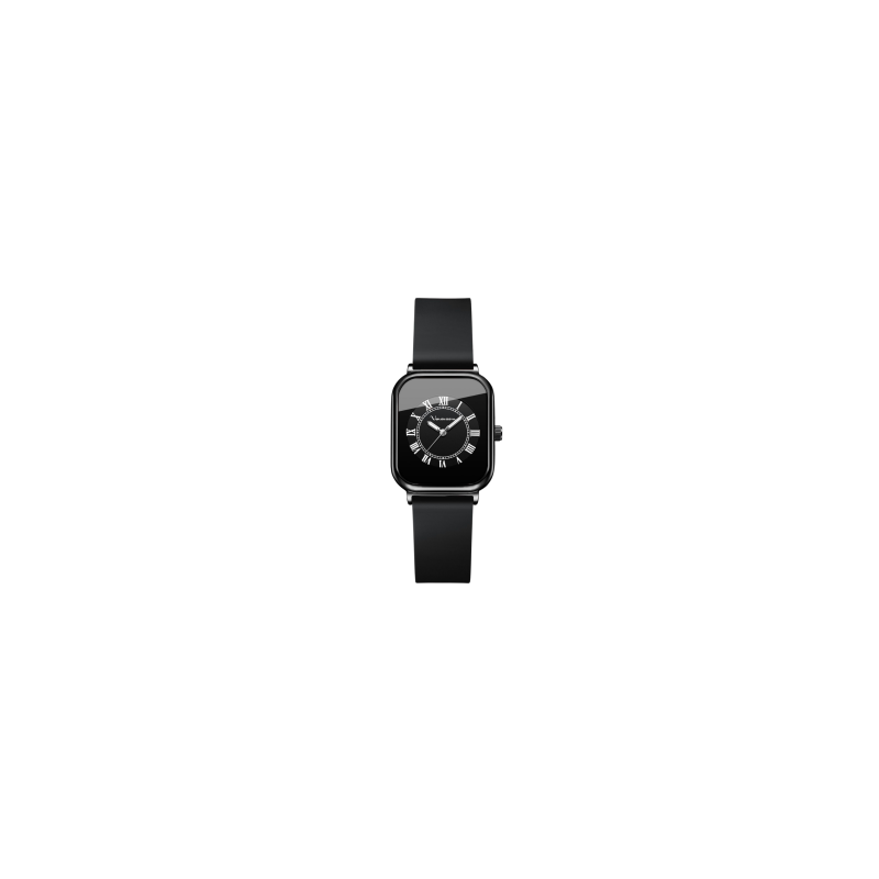 Montre à Quartz Étanche pour femmes Bracelet en silicone 2392-YH Aiguilles Argent