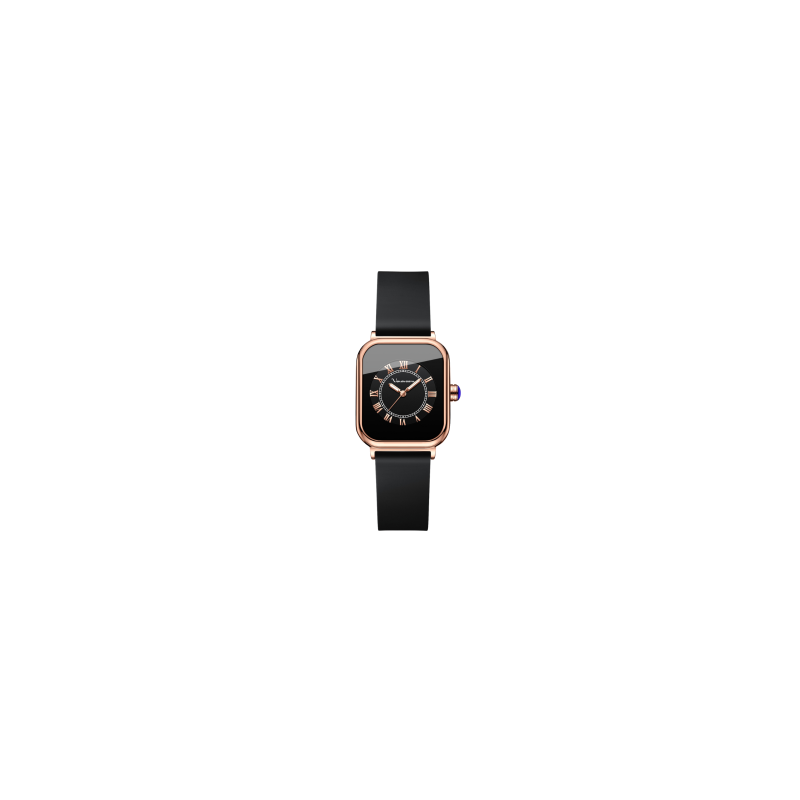 Montre à Quartz Étanche pour femmes Bracelet en silicone 2392-FH Aiguilles Or Rose