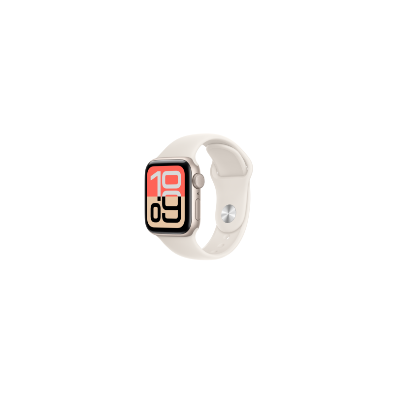 Montre Connectée Apple Watch Series SE 3 GPS 44mm Aluminium Lumière stellaire Avec Bracelet Sport M/L - Neuf