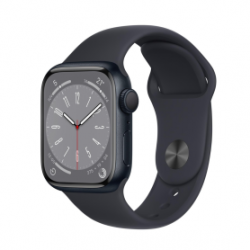 Montre Connectée Apple Watch Series 8 GPS 45mm Minuit Aluminium Avec Bracelet - Grade A avec Boîte et Chargeur