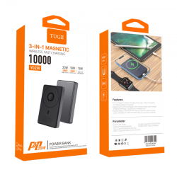 PowerBank Y02W - 10000 mAh charge rapide 20W / magsafe 15W - Noir
