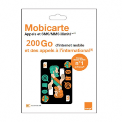 Carte SIM Prépayée Orange Mobicarte illimités + 200 Go d’Internet sans engagement