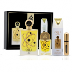 Coffret cadeau 3 pièces Lattafa Pride Tharwah Gold : Eau de Parfum 100 ml + 20 ml + Déodorant 200 ml