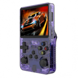 Mini Console de Jeu Vidéo Portable R36s Écran IPS 3,5" 64 Go - Violet