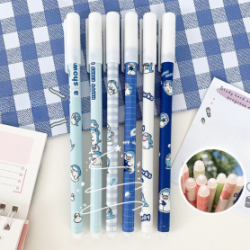 Stylo à encre effaçable 0.5mm - Bébé requin - Carreaux bleus et blancs - (10pcs)