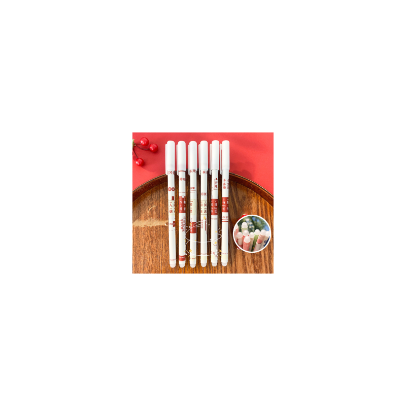 Stylo à encre effaçable 0.5mm - Paix et Joie Rouge avec Rayures rouges (10pcs)