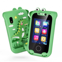 Jouet Smartphone KP08 Dinosaure - Écran IPS - Double Caméra Pour Enfants - Vert