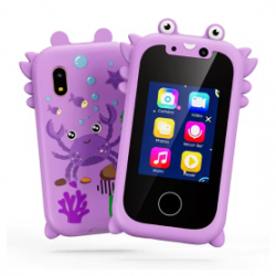 Jouet Smartphone KP08 Crabe - Écran IPS - Double Caméra Pour Enfants - Violet