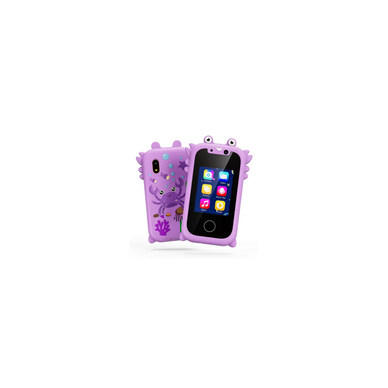 Jouet Smartphone KP08 Crabe - Écran IPS - Double Caméra Pour Enfants - Violet