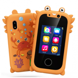 Jouet Smartphone KP08 Crabe - Écran IPS - Double Caméra Pour Enfants - Orange
