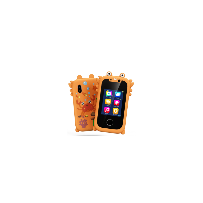 Jouet Smartphone KP08 Crabe - Écran IPS - Double Caméra Pour Enfants - Orange