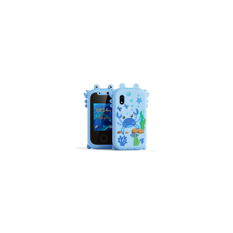 Jouet Smartphone KP08 Crabe - Écran IPS - Double Caméra Pour Enfants - Bleu