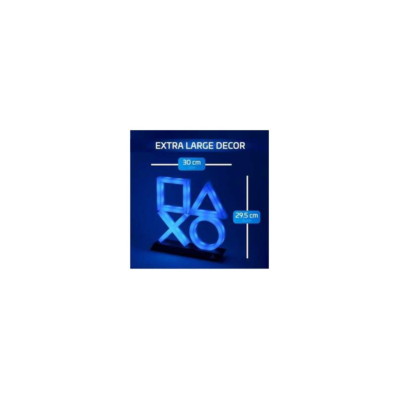 Lampe USB décorative à LED Paladone PlayStation 5 avec mode réaction à la musique, lumière bleue - XL