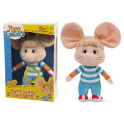 Peluche Grandi Giochi Topo Gigio Parlante souris gris polo - 38cm