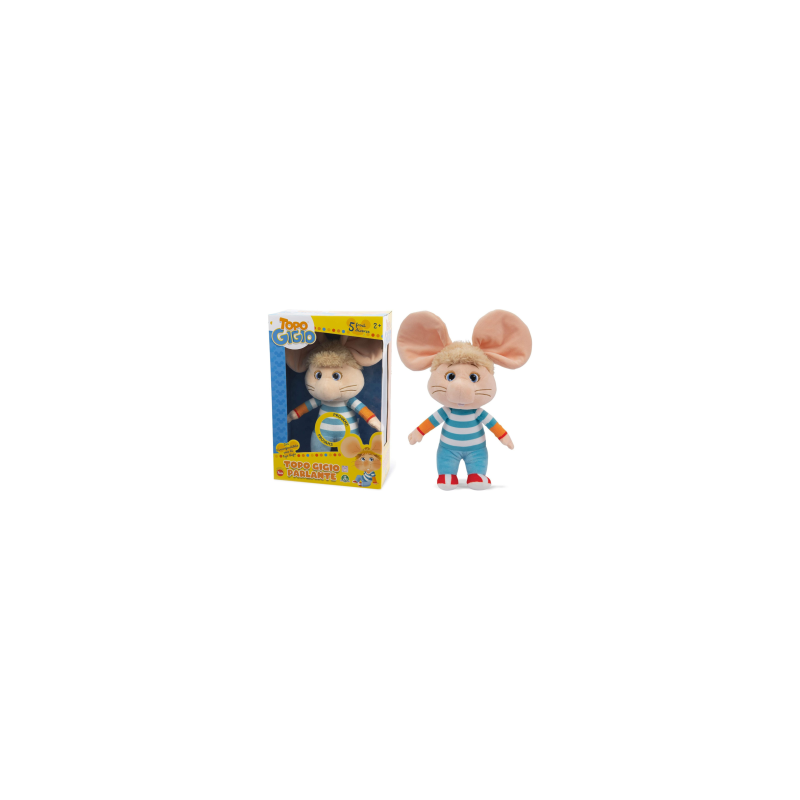 Peluche Grandi Giochi Topo Gigio Parlante souris gris polo - 38cm