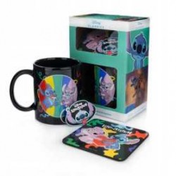 Coffret Cadeau Disney 3-en-1 Tasse, sous tasse et porte-clès - Stictch & Angel