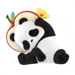 Peluche Panda Roll Édition Limitée Minded Panda with Apple Hat PVC/ABS 52TOYS - 23cm