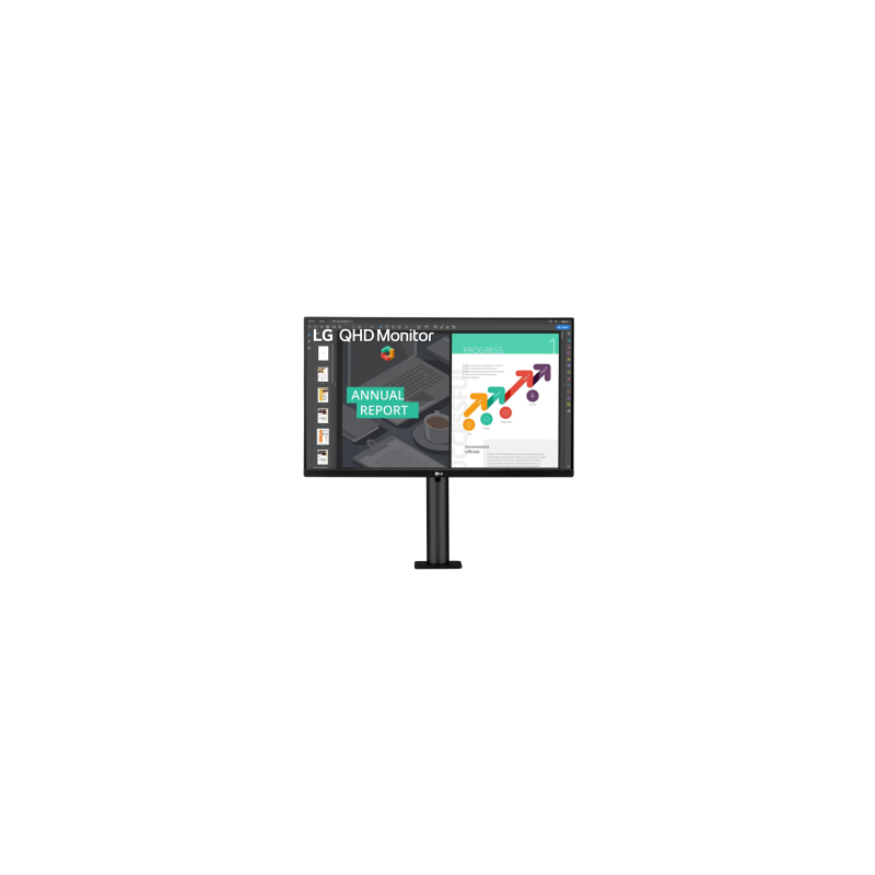 Écran PC LG Ergo 27QN880-B 27QN880-B.AEU 27" QHD - 2560 x 1440 / IPS - Noir - Occasion avec Chargeur Câble