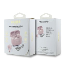 Guess Guess : Écouteurs Bluetooth logo charm TWS - Roses