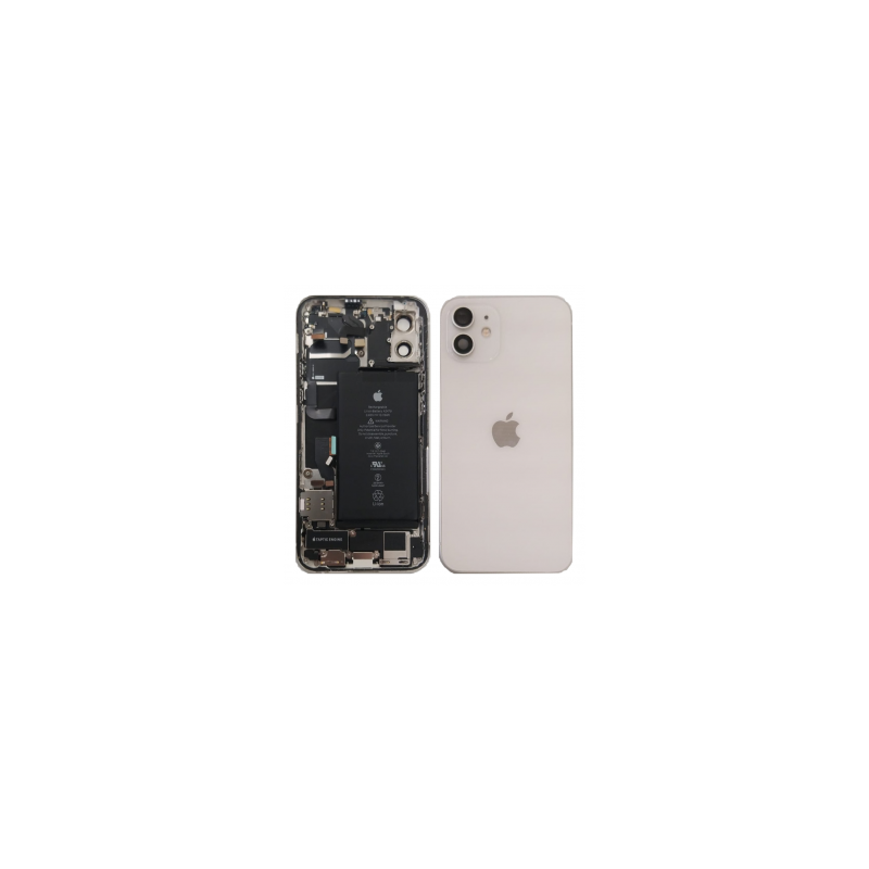 Châssis Complet iPhone 12 Blanc - Connecteur de Charge + Batterie (Origine Demonté) Grade B