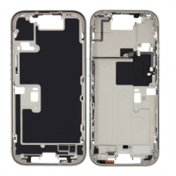 Châssis iPhone 16 Pro sans Vitre Arrière sans Batterie Titane Naturel (Original Demonté) Grade A