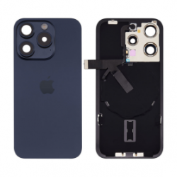 Vitre Arrière iPhone 15 Pro Titane Bleu Avec MagSafe (Original Demonté) - Grade AB