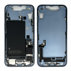 Châssis iPhone 14 Bleu - Connecteur de Charge + Batterie sans Vitre Arrière (Original Demonté) - Grade AB