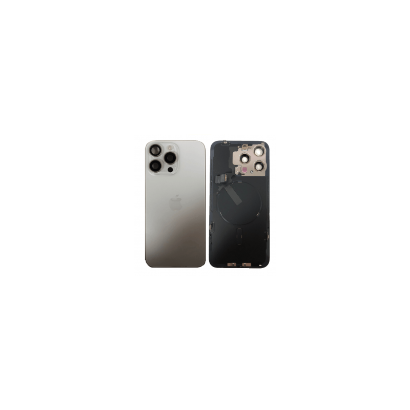 Vitre Arrière iPhone 15 Pro Max Titane Blanc Avec MagSafe (Origine Demonté) - Grade AB