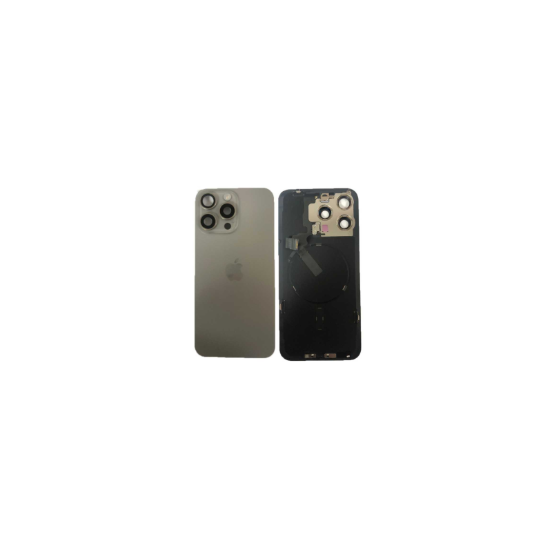 Vitre Arrière iPhone 15 Pro Max Titane Naturel Avec MagSafe (Origine Demonté) - Grade AB