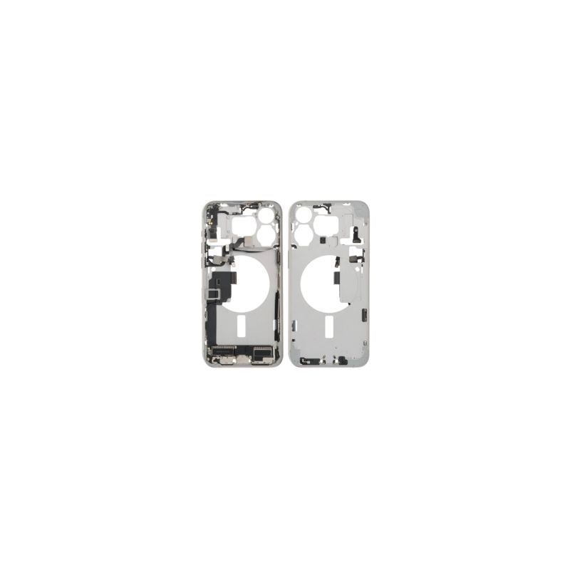 Châssis Vide sans Vitre Arrière iPhone 15 Pro Max Blanc - (Original Demonté) Grade AB