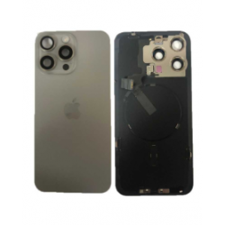 Vitre Arrière iPhone 15 Pro Titane Naturel Avec MagSafe (Original Demonté) - Grade B