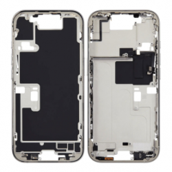 Châssis iPhone 16 Pro sans Vitre Arrière sans Batterie Titane Naturel (Original Demonté) Grade AB