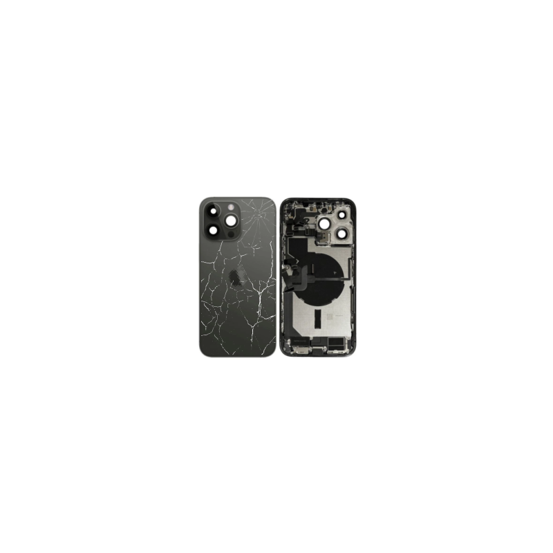 Châssis Complet iPhone 14 Pro Noir - Connecteur de Charge sans Batterie (Original Demonté) - Cassé