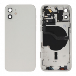 Châssis Complet iPhone 12 Blanc - Connecteur de Charge sans Batterie (Original Demonté) Grade A