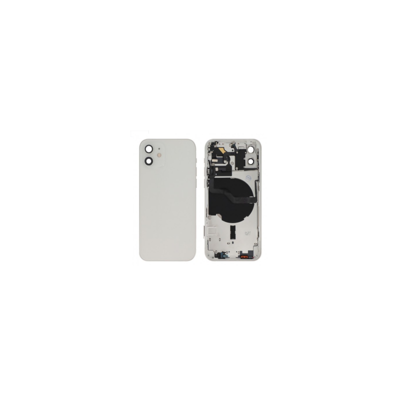 Châssis Complet iPhone 12 Blanc - Connecteur de Charge sans Batterie (Original Demonté) Grade A