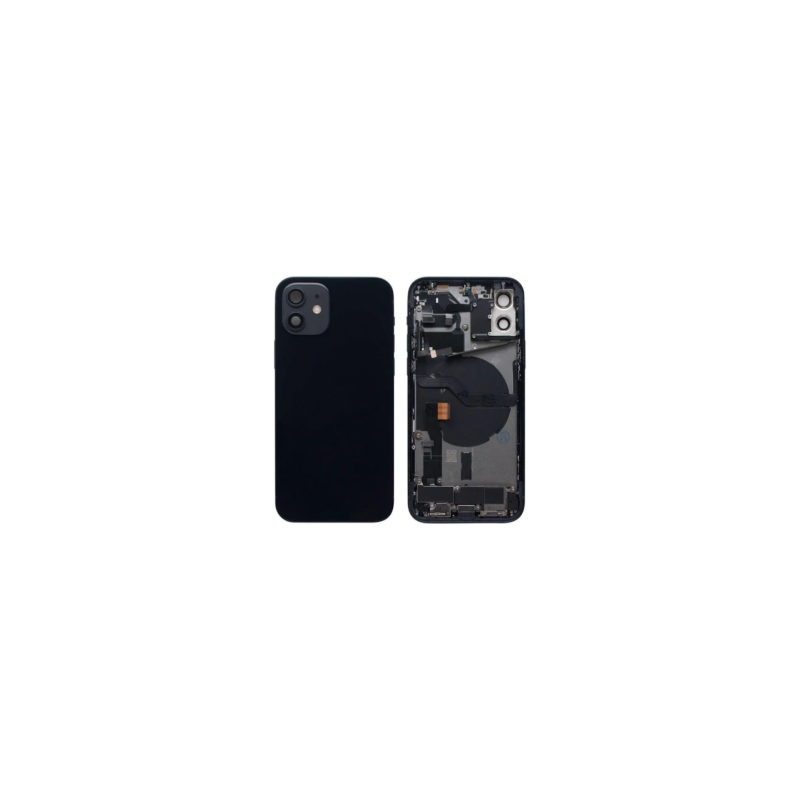 Châssis Complet iPhone 12 Noir - Connecteur de Charge sans Batterie (Original Demonté) Grade AB