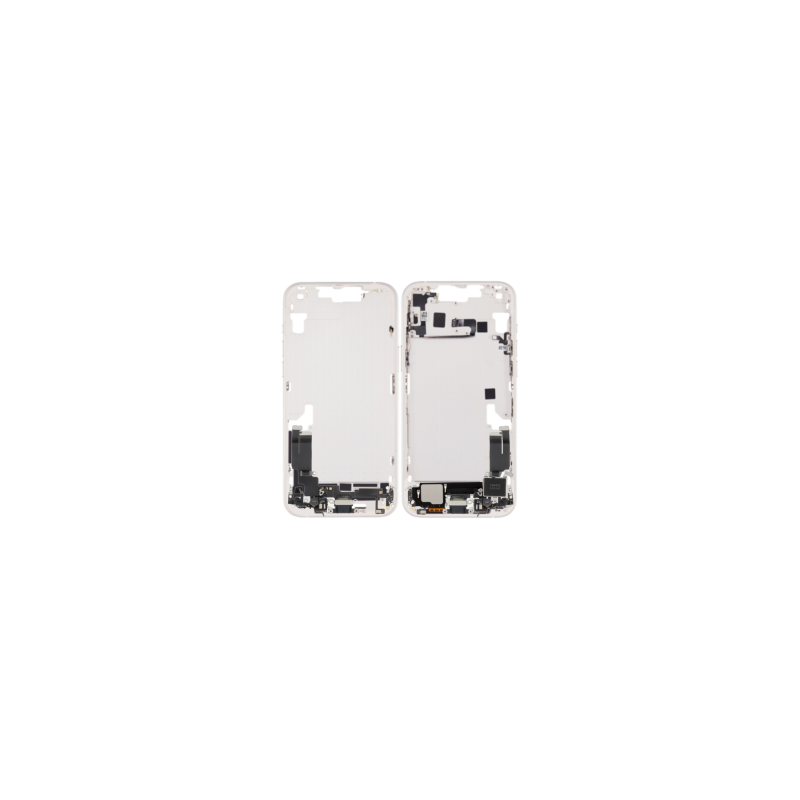 Châssis iPhone 14 Blanc - Connecteur de Charge Sans Batterie sans Vitre Arrière (Origine Demonté) - Grade B