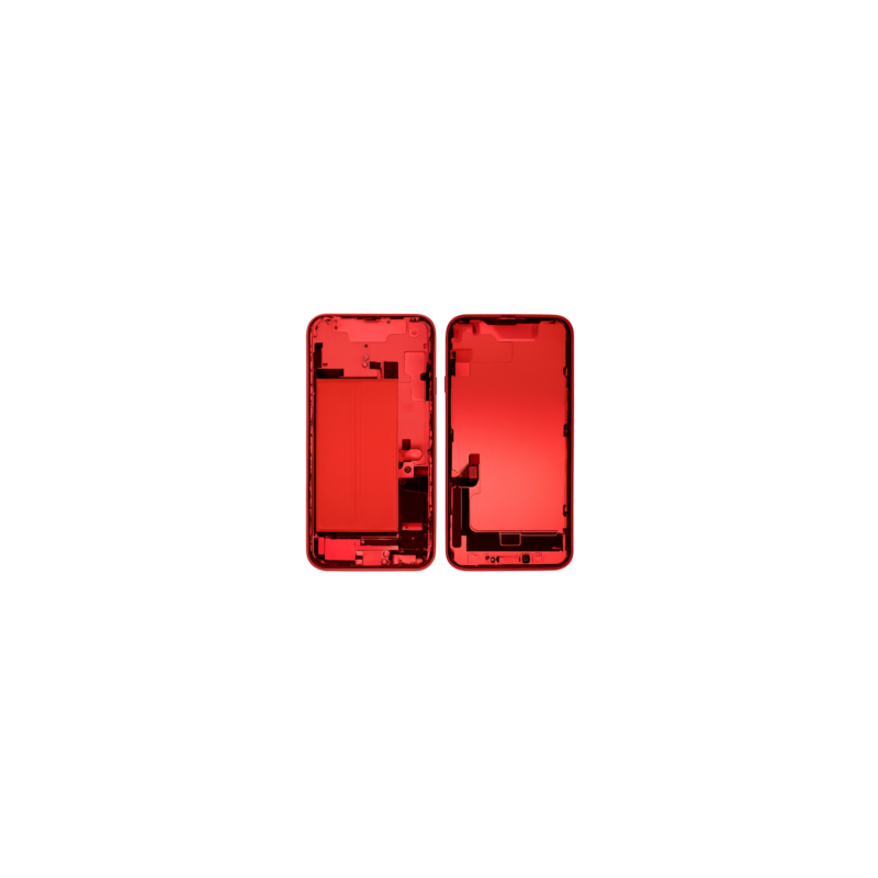 Châssis iPhone 14 Rouge - Connecteur de Charge Sans Batterie sans Vitre Arrière (Origine Demonté) - Grade AB